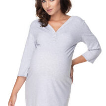 Koszulka nocna Koszula Nocna Ciążowa Model 0157 Grey – PeeKaBoo