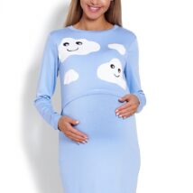 Koszulka nocna Koszula Nocna Ciążowa Model 1682 Sky Blue – PeeKaBoo