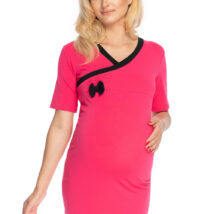 Koszulka nocna Koszula Nocna Ciążowa Model 1710 Fuksja – PeeKaBoo