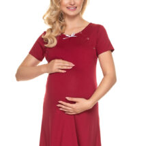 Koszulka nocna Koszula Nocna Ciążowa Model 0198 Bordo – PeeKaBoo