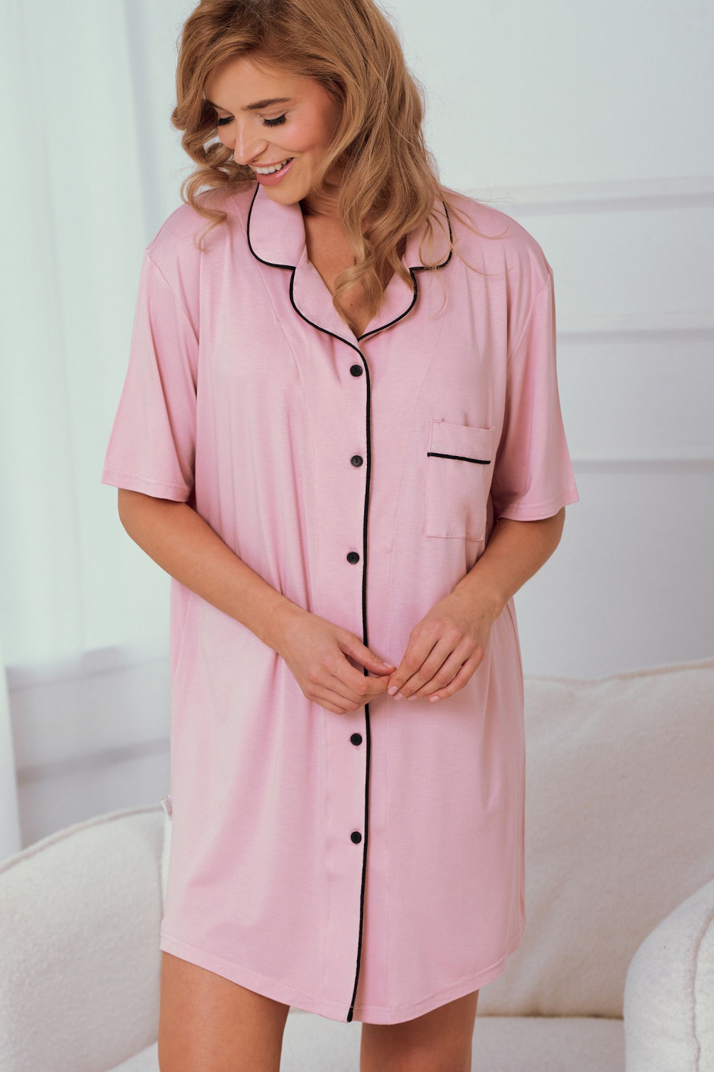 Koszulka nocna Koszula Nocna Model Freya 3357 Pink - Taro - obrazek 2