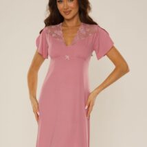 Koszulka nocna Koszula Nocna Model Lilian 754 Dirty Pink – De Lafense
