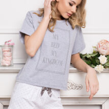 Piżama Damska Model Kingdom Short Dots Grey – Aruelle