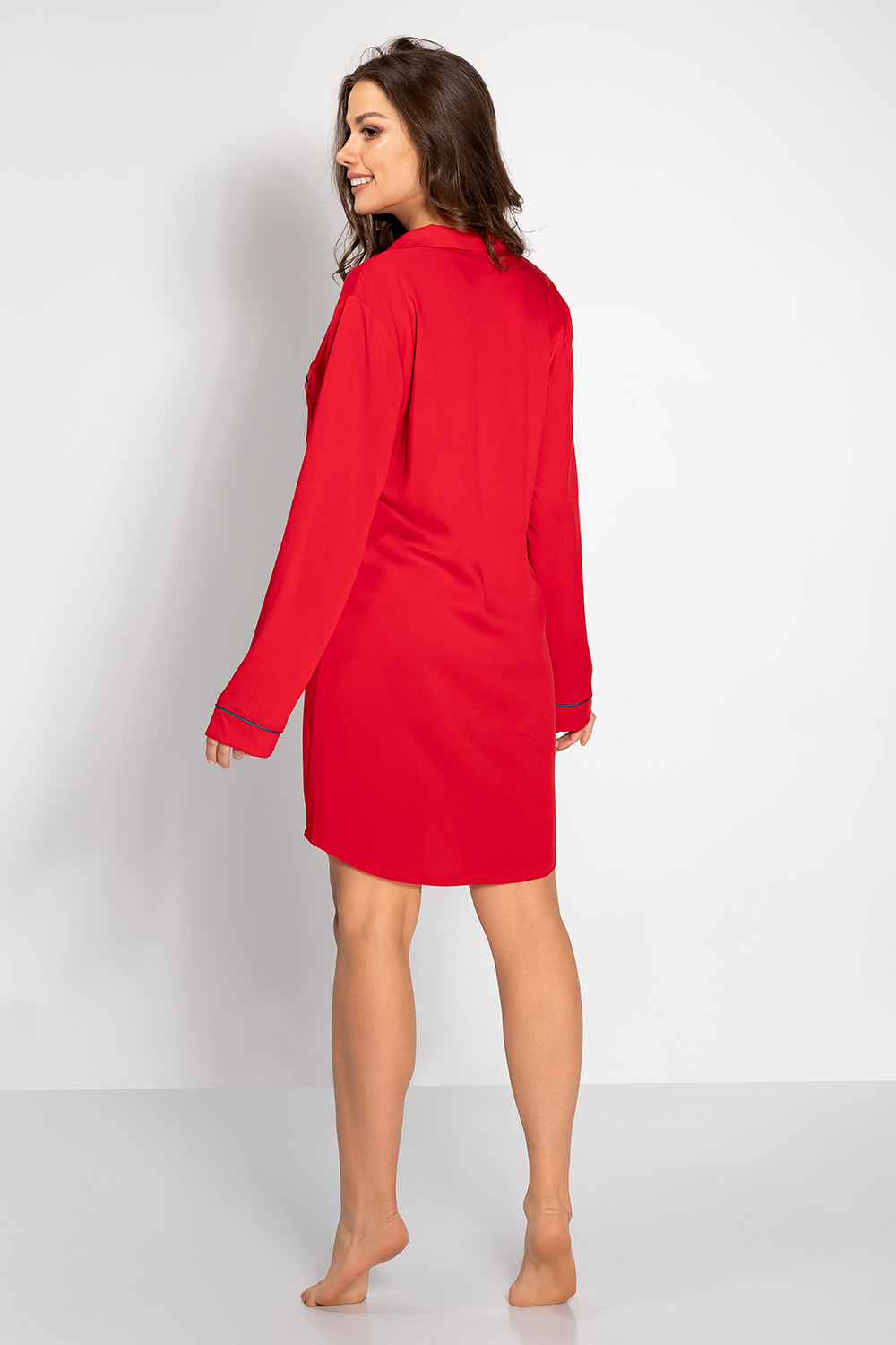 Koszulka nocna Koszula Nocna Model The One Red - Momenti Per Me - obrazek 2