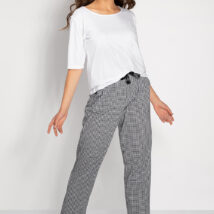 Piżama Damska Model Alexandra White/Black – Momenti Per Me