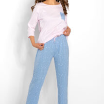 Piżama Damska Model Monique Pink/Blue – Momenti Per Me