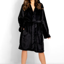 Szlafrok Damski Model Kitty Black – Momenti Per Me