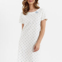 Koszulka nocna Koszula Nocna Model 437 Ecru Kropki – Cana