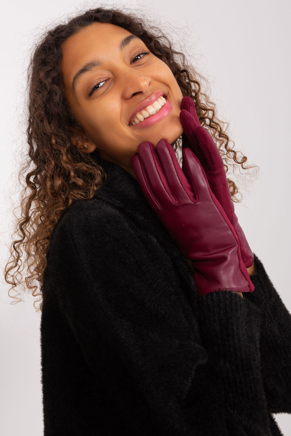 Rękawiczki Model AT-RK-239501A.16 Bordo - AT - obrazek 3