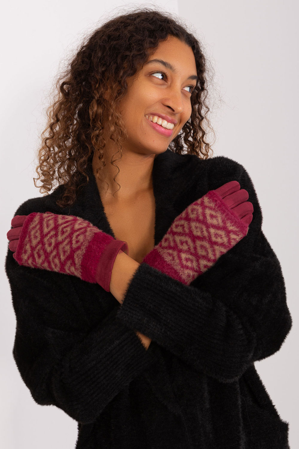 Rękawiczki Model AT-RK-2310.91 Bordo - AT - obrazek 4