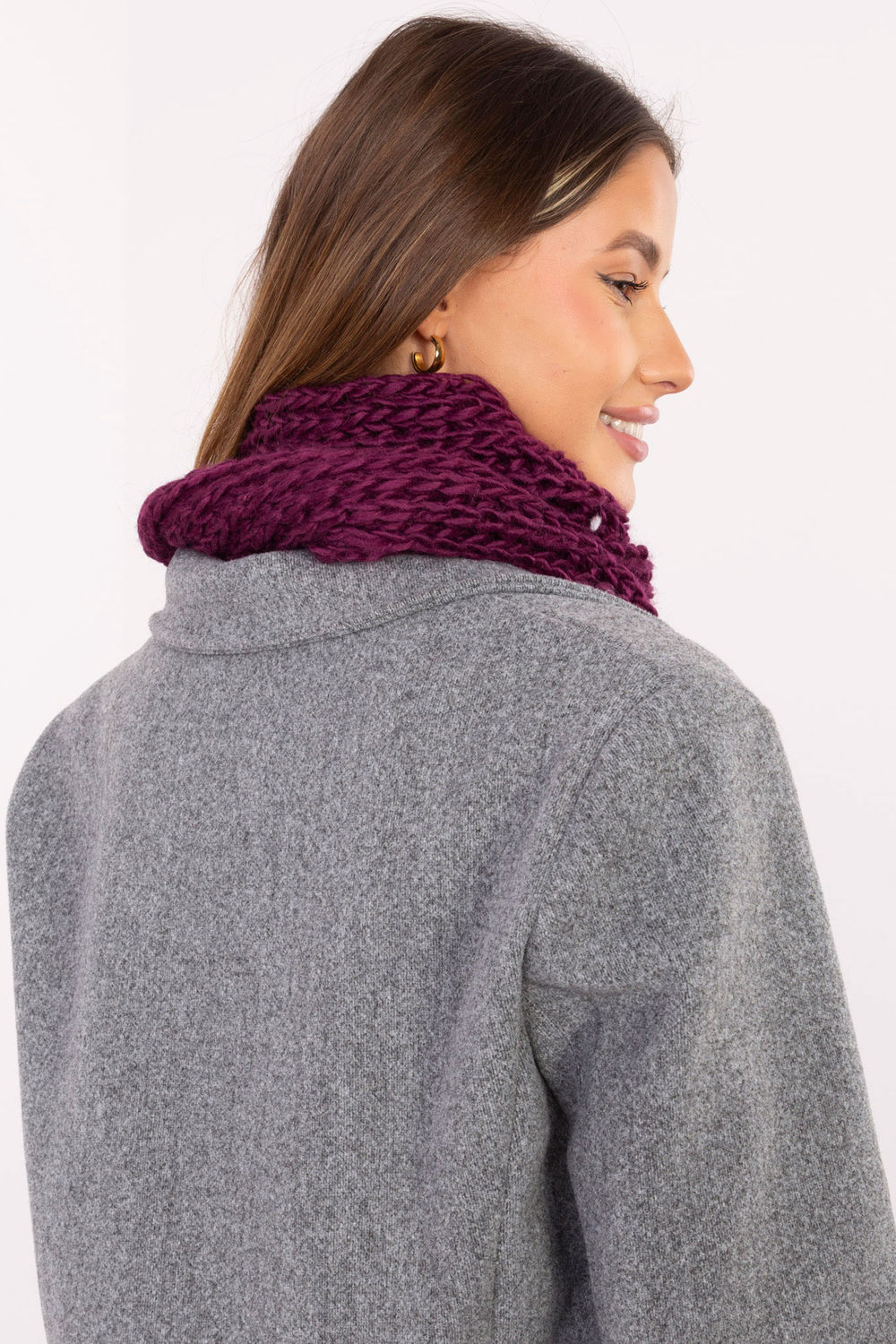 Szalik Model AT-SZ-S-2203.87 Dark Violet - AT - obrazek 3