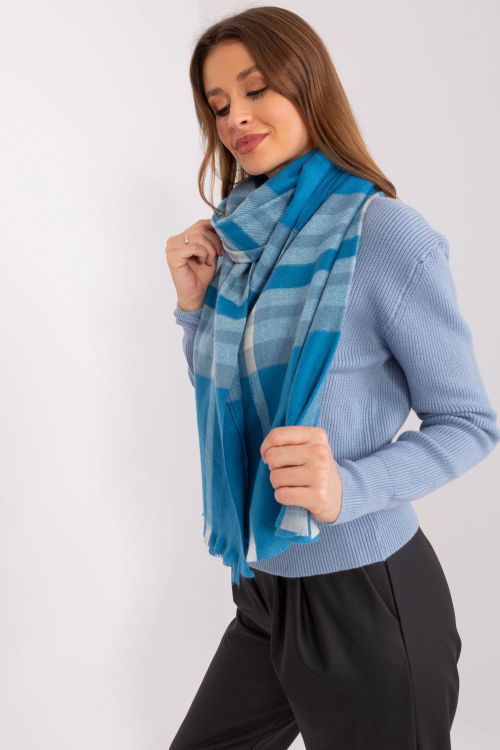 Szalik Model AT-SZ-23125-1.26 Grey/Blue - AT - obrazek 2