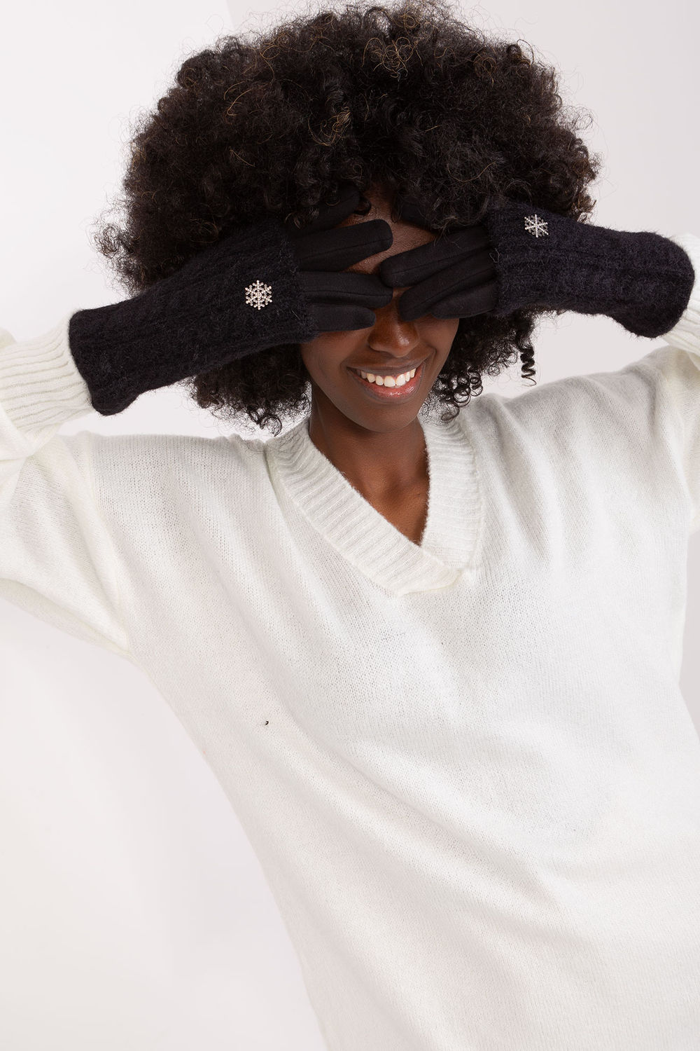 Rękawiczki Model AT-RK-231405.08X Black - AT - obrazek 3