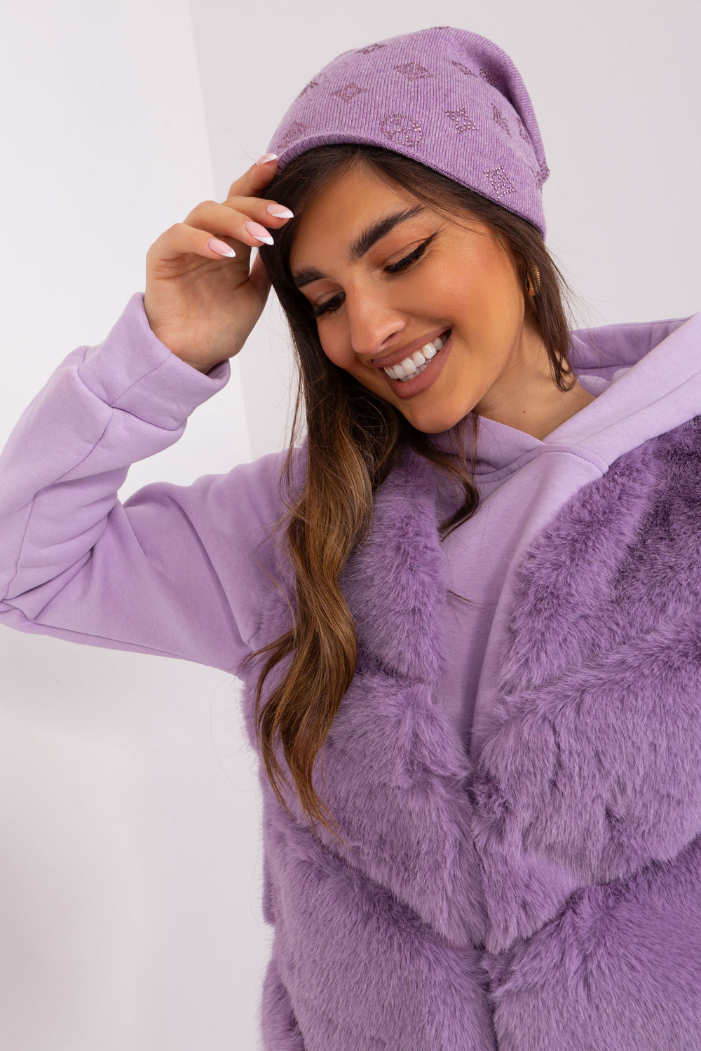 Czapka Model AT-CZ-2325.85 Light Violet - AT - obrazek 2