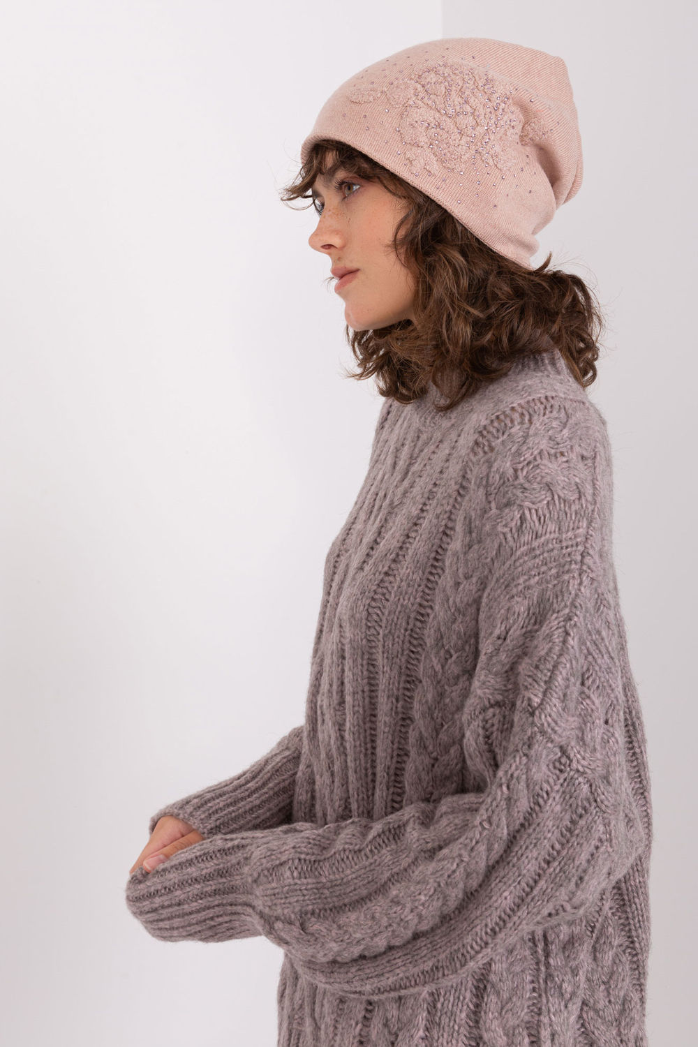 Czapka Model AT-CZ-23250.01P Dark Pink - AT - obrazek 2