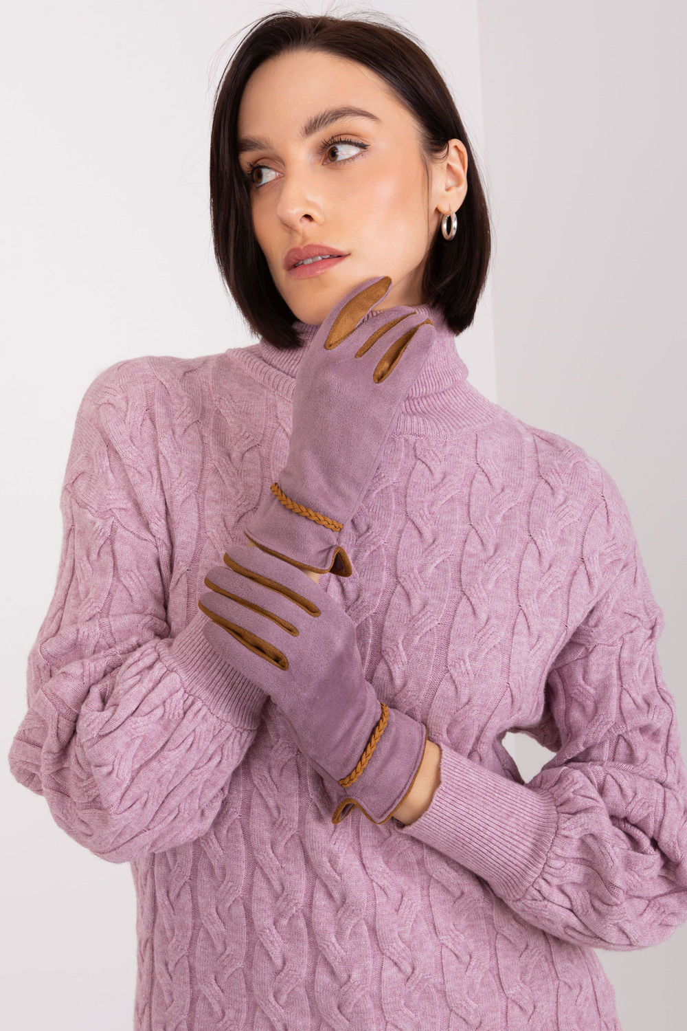 Rękawiczki Model AT-RK-238601.31P Dark Violet - AT - obrazek 4