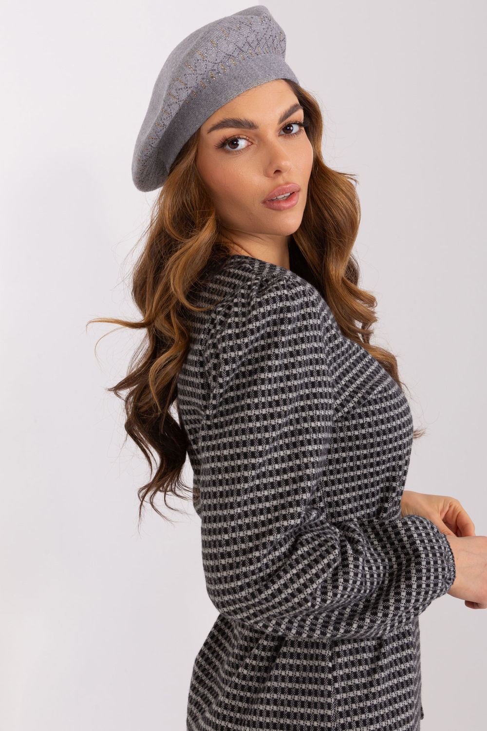 Beret Model AT-CZ-231605.24P Grey - AT - obrazek 4
