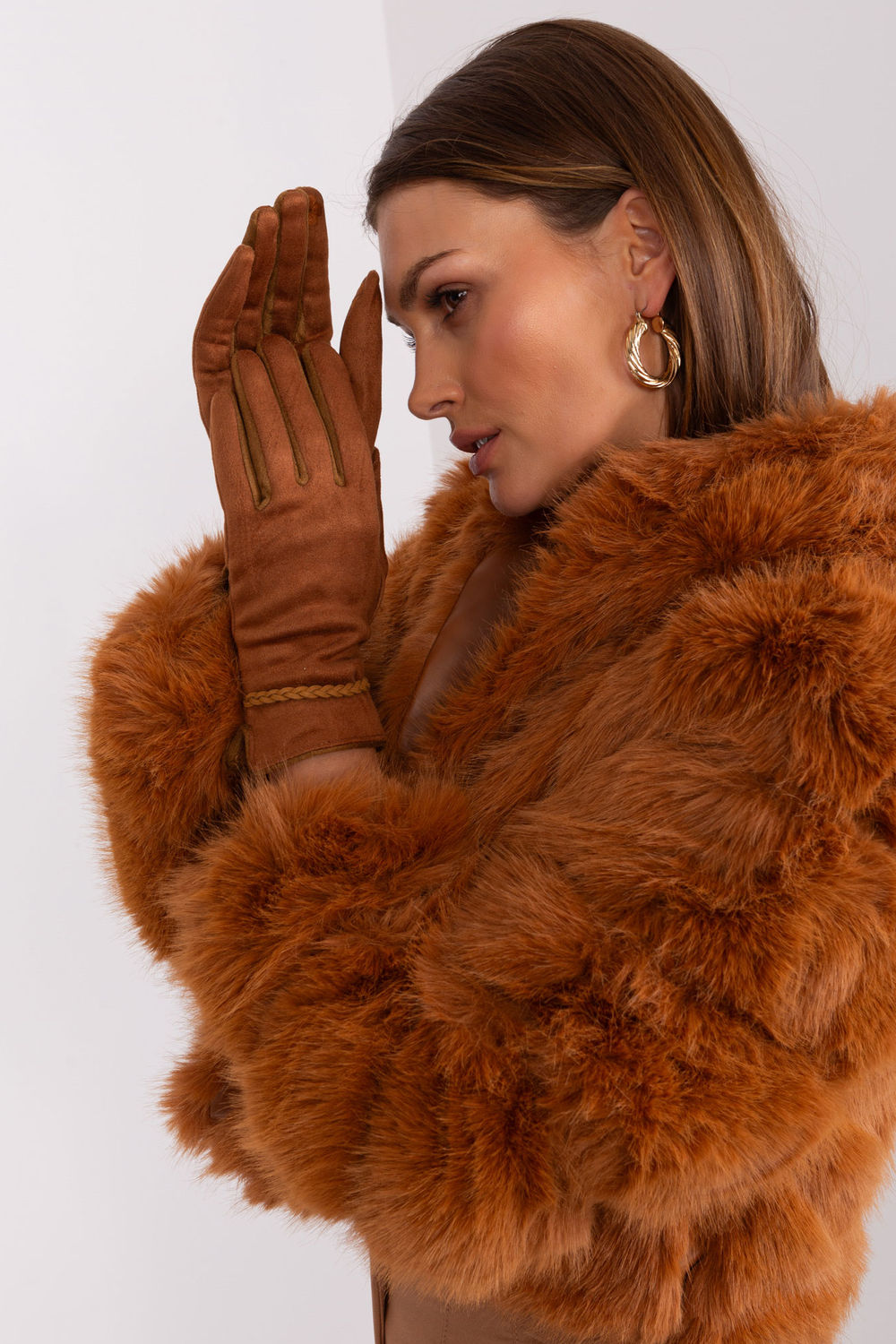 Rękawiczki Model AT-RK-238601.98 Light Brown - AT - obrazek 2