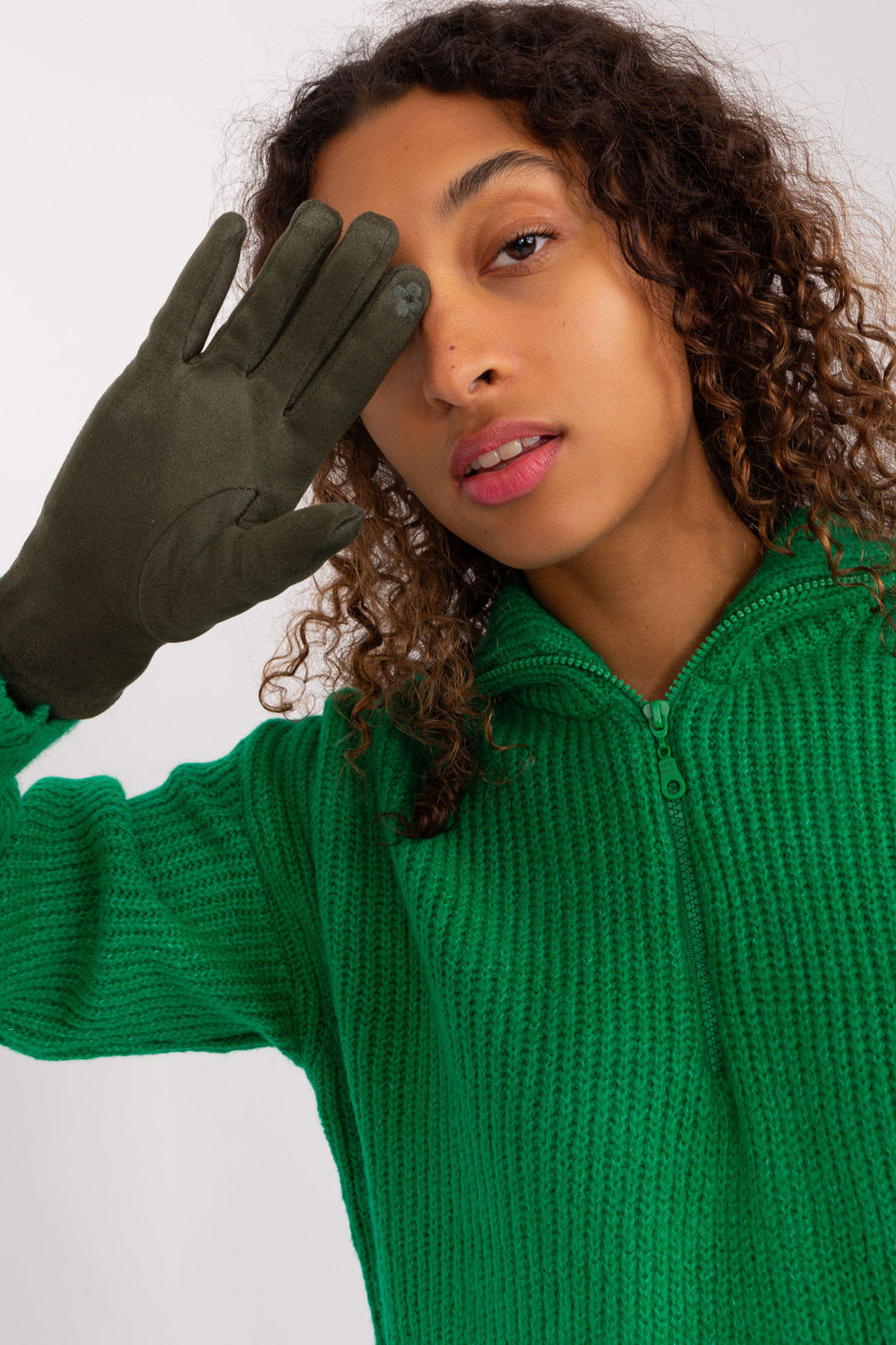 Rękawiczki Model AT-RK-2370.96 Khaki - AT - obrazek 3