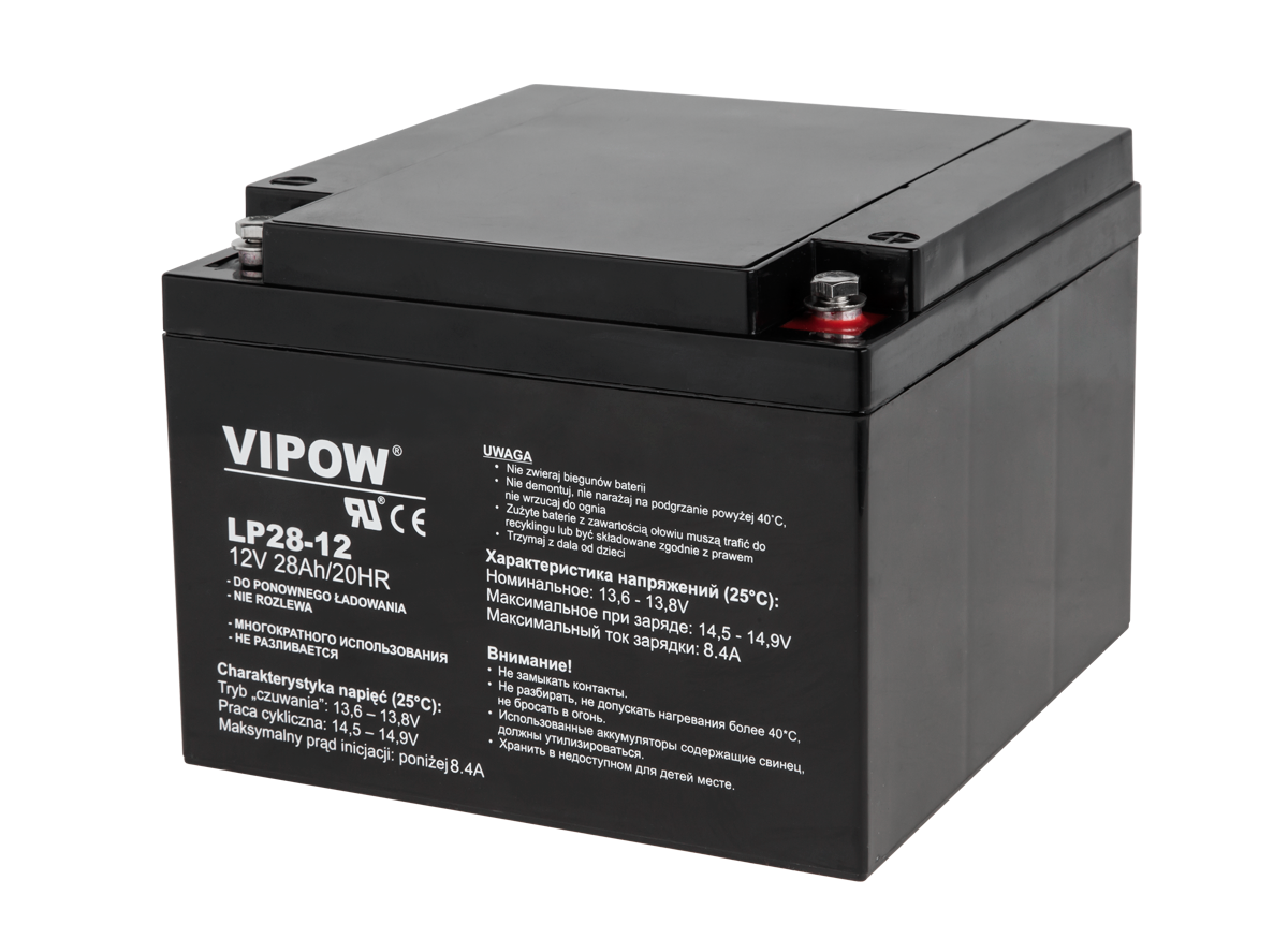 Akumulator żelowy VIPOW 12V 28Ah
