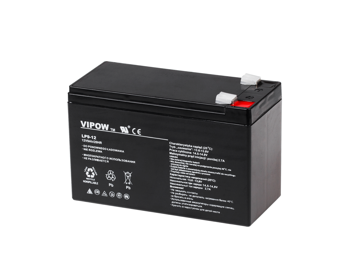 Akumulator żelowy VIPOW 12V 9Ah