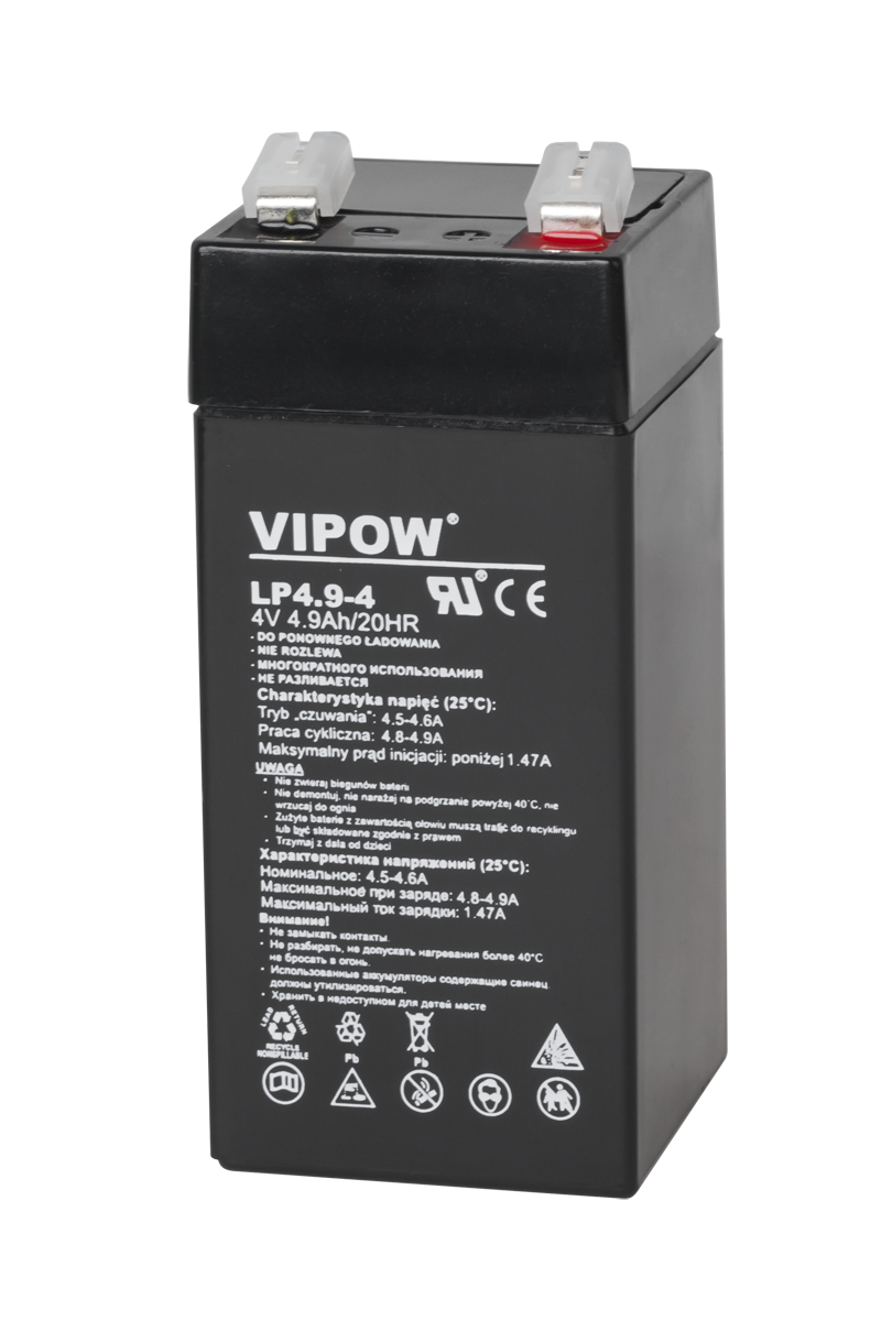 Akumulator żelowy VIPOW 4V 4,9Ah