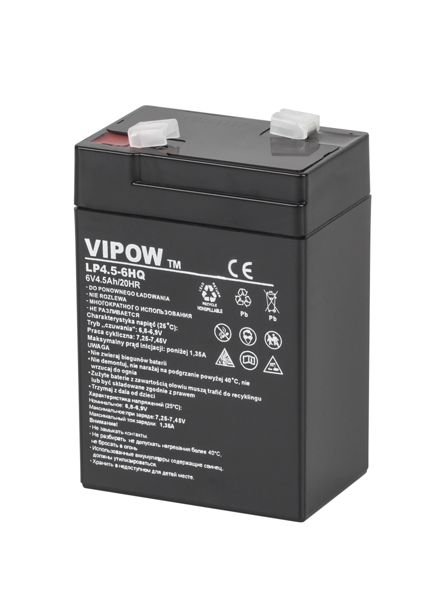 Akumulator żelowy VIPOW 6V 4.5Ah HQ