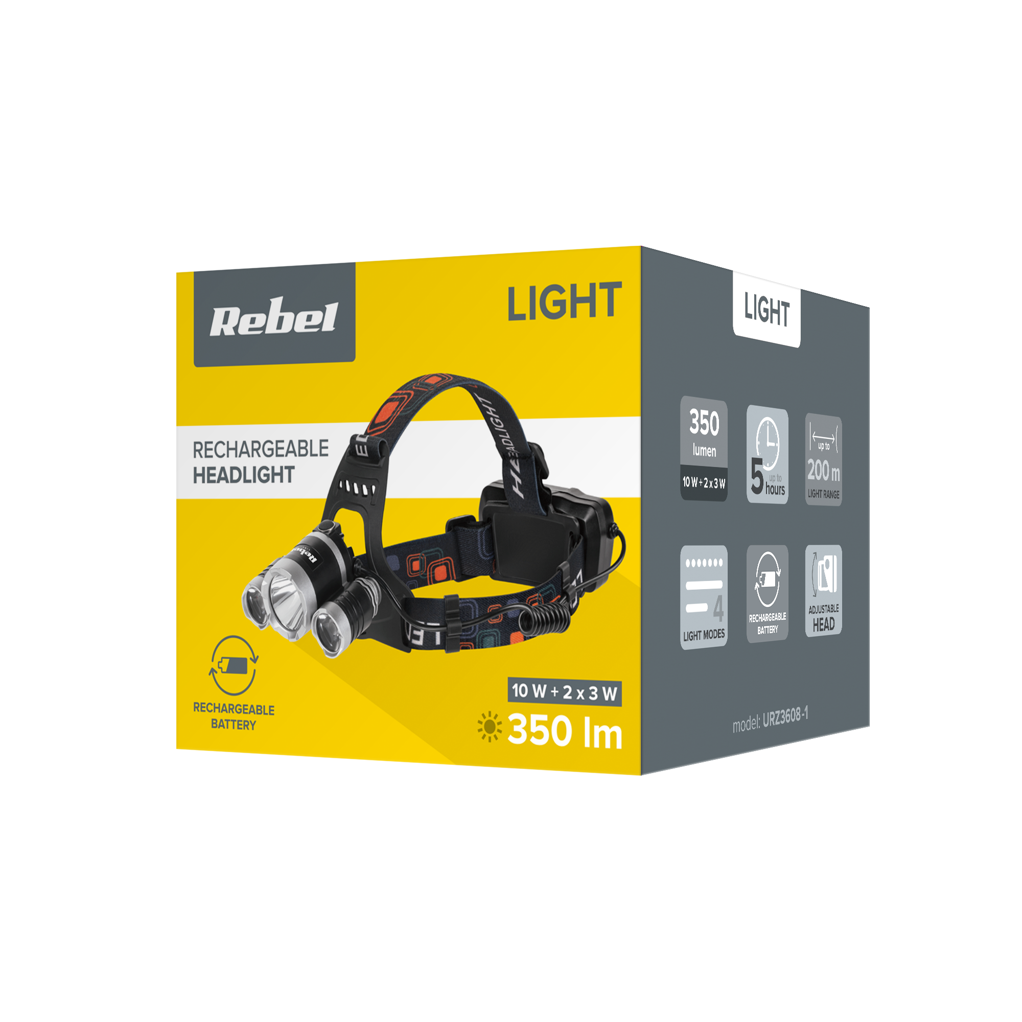 Akumulatorowa latarka czołowa Rebel dużej mocy - obrazek 6