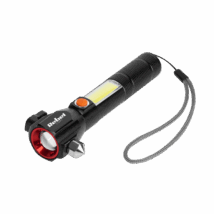 Akumulatorowa latarka wielofunkcyjna REBEL (zoom, nożyk, młotek do szyby)