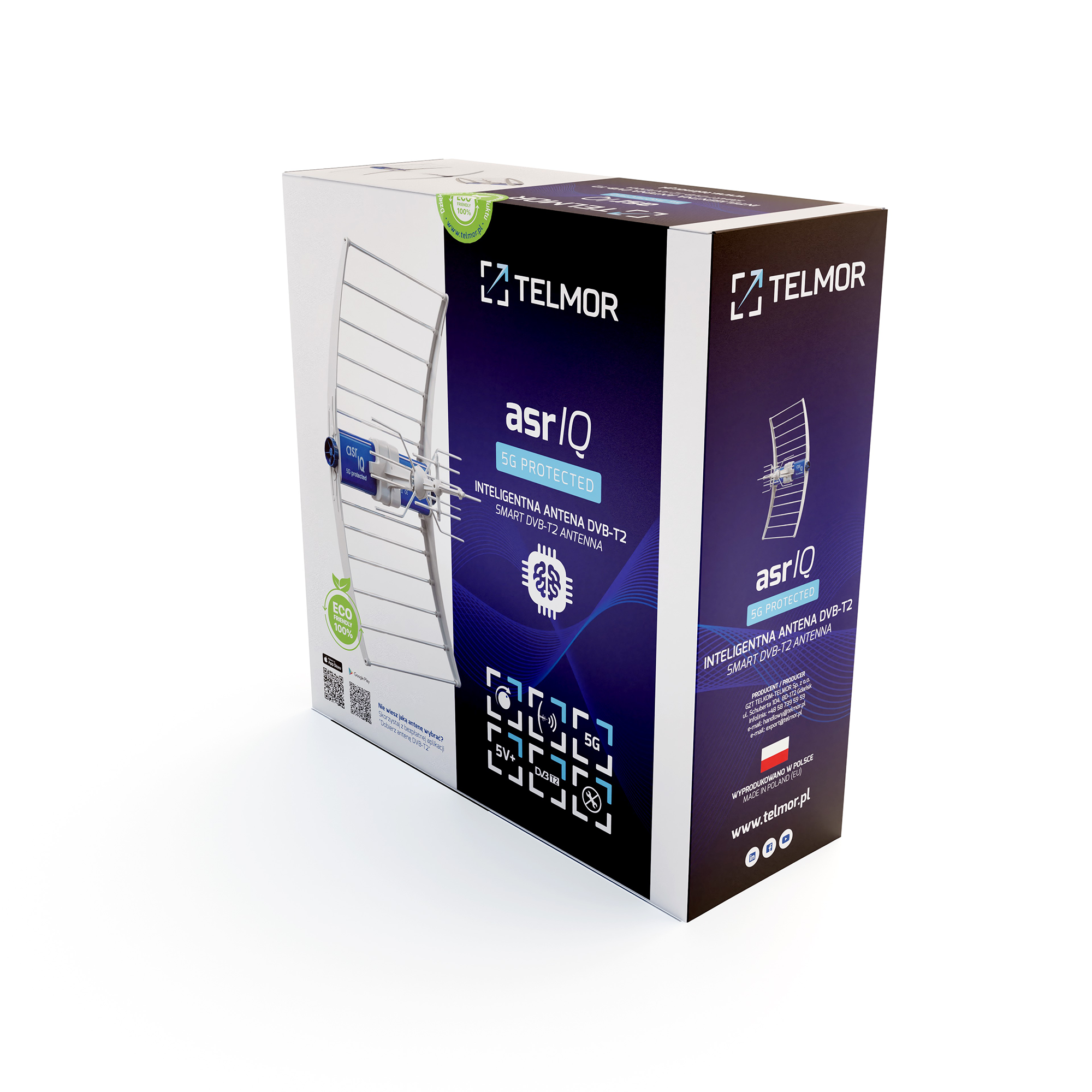 Antena TV DVB-T/T2 ASR IQ 5G 700 PROTECTED 2023 ECO Telkom Telmor (bez zasilacza) - obrazek 6