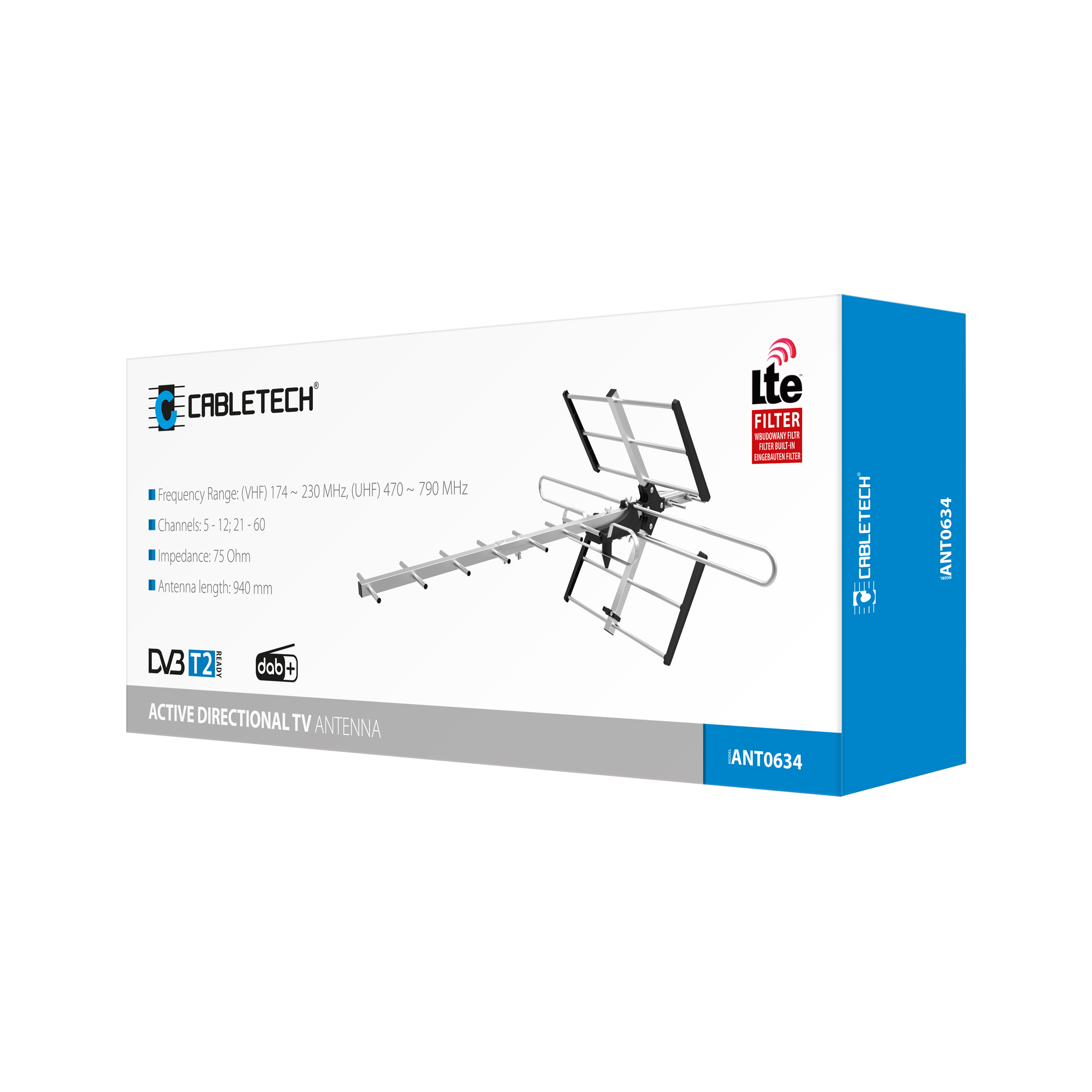 Antena TV kierunkowa aktywna typu "Yagi" Cabletech - obrazek 7