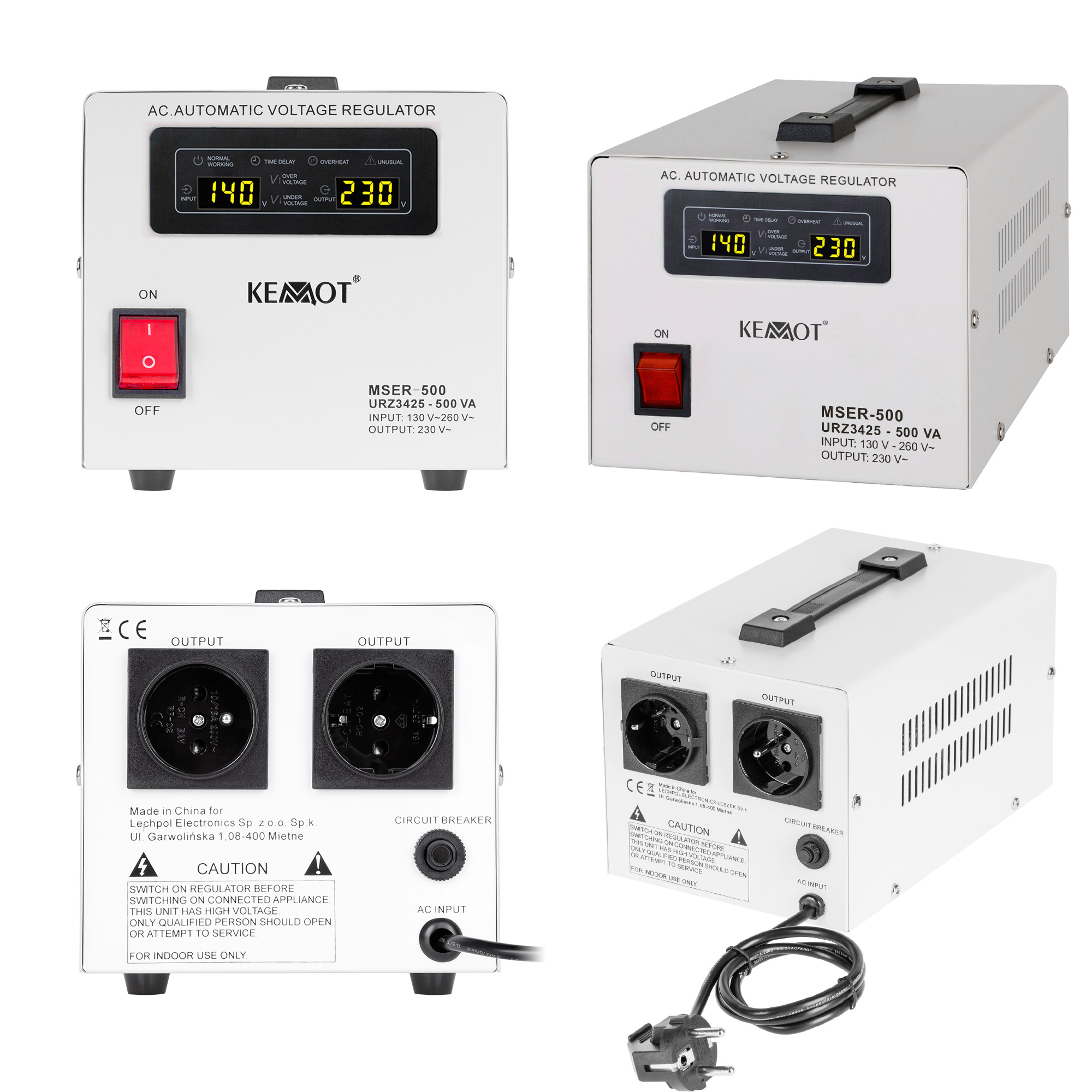 Automatyczny stabilizator napięcia KEMOT MSER-500 (500 VA, serwomotor) - obrazek 9
