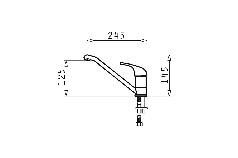 Bateria PYRAMIS ASALIA granit czarny 090918401 kuchenna czarna nakrapiana - obrazek 3