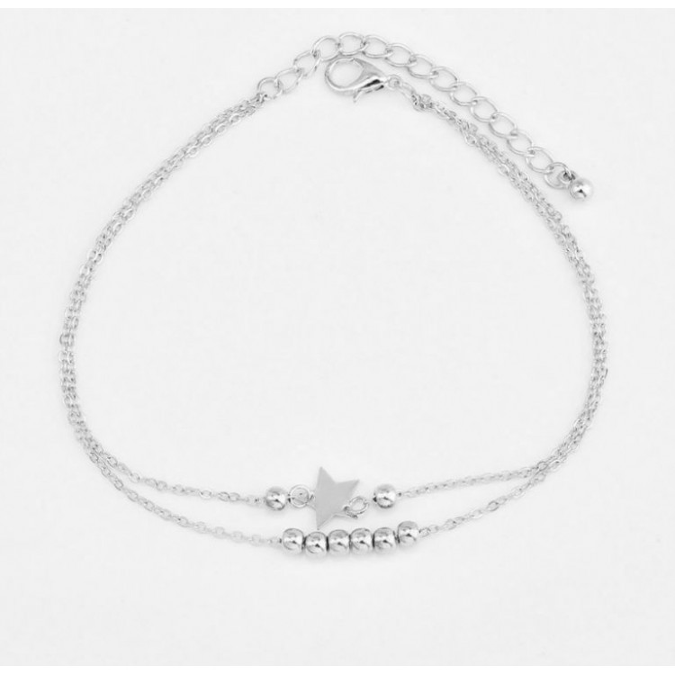 BRANSOLETKA NA NOGĘ KOSTKĘ ANANAS SREBRNA B210S - obrazek 2