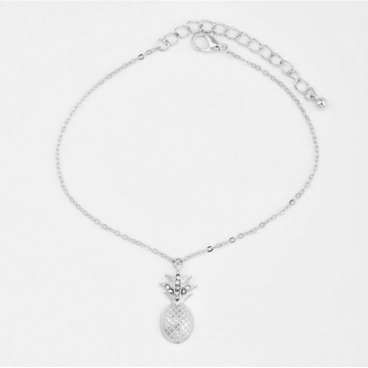 BRANSOLETKA NA NOGĘ KOSTKĘ ANANAS SREBRNA B210S - obrazek 3
