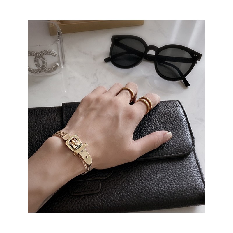 Bransoletka stal chirurgiczna platerowana złotem pasek BST1027 - obrazek 2