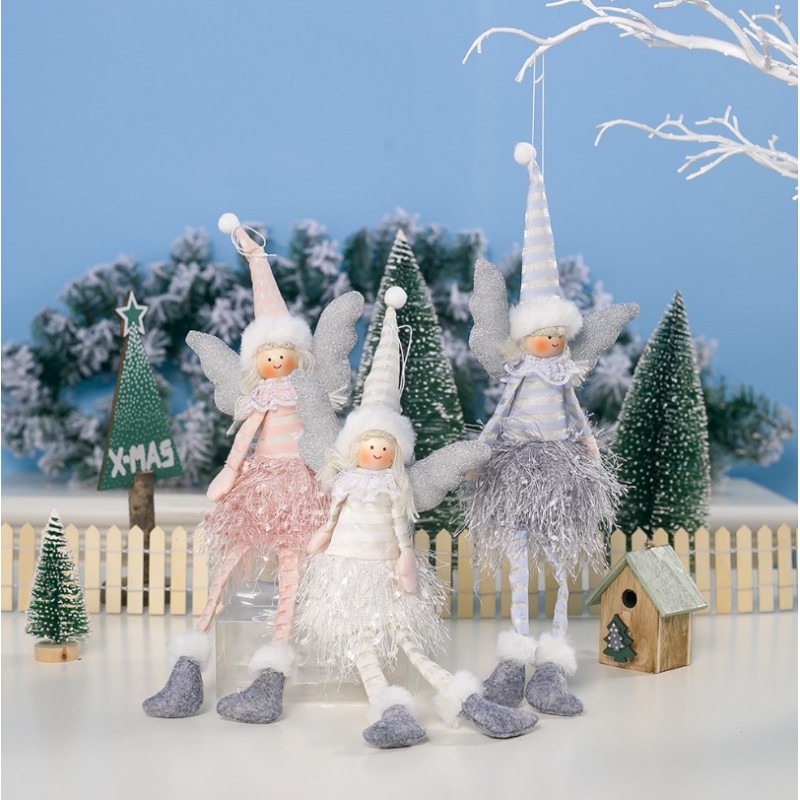 ANIOŁ ŚWIĄTECZNY BOŻE NARODZENIE siedzący 38 cm Z PLUSZU ASN03B - obrazek 3