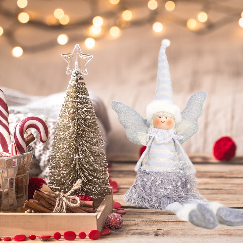 ANIOŁ ŚWIĄTECZNY BOŻE NARODZENIE siedzący 38 cm Z PLUSZU ASN03SZ - obrazek 2