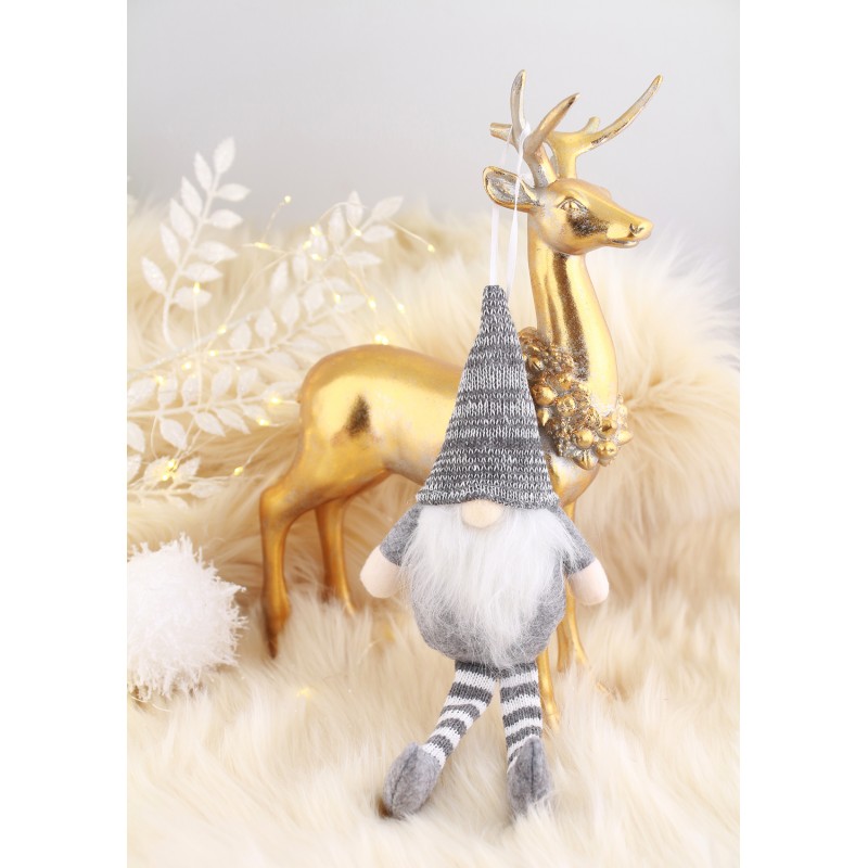 Mikołaj skrzat krasnal świąteczny z pluszu Boże Narodzenie 18 cm KSN12B - obrazek 4