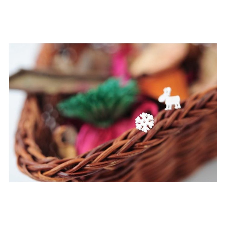 Kolczyki ze stali chirurgicznej rodowane KST1156 - obrazek 2