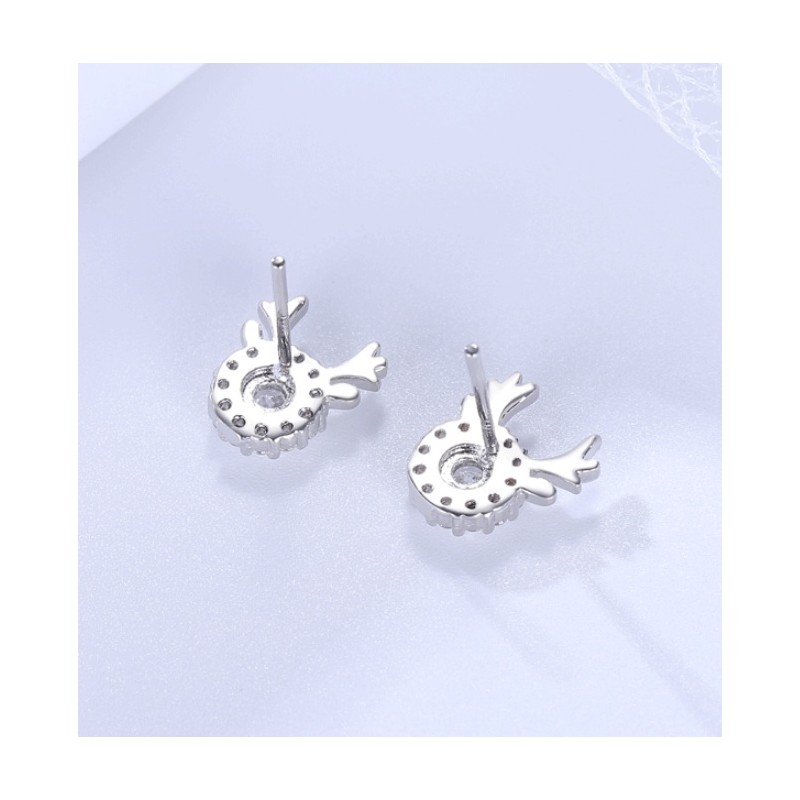 KOLCZYKI ZE STALI CHIRURGICZNEJ renifery rodowane K1448 - obrazek 2