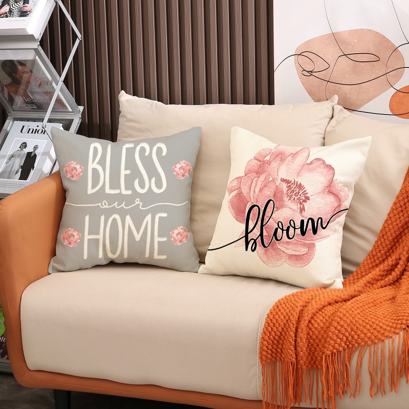 Poszewka na poduszkę 45 x 45 cm motyw wiosenny BOHO POD131 - obrazek 2