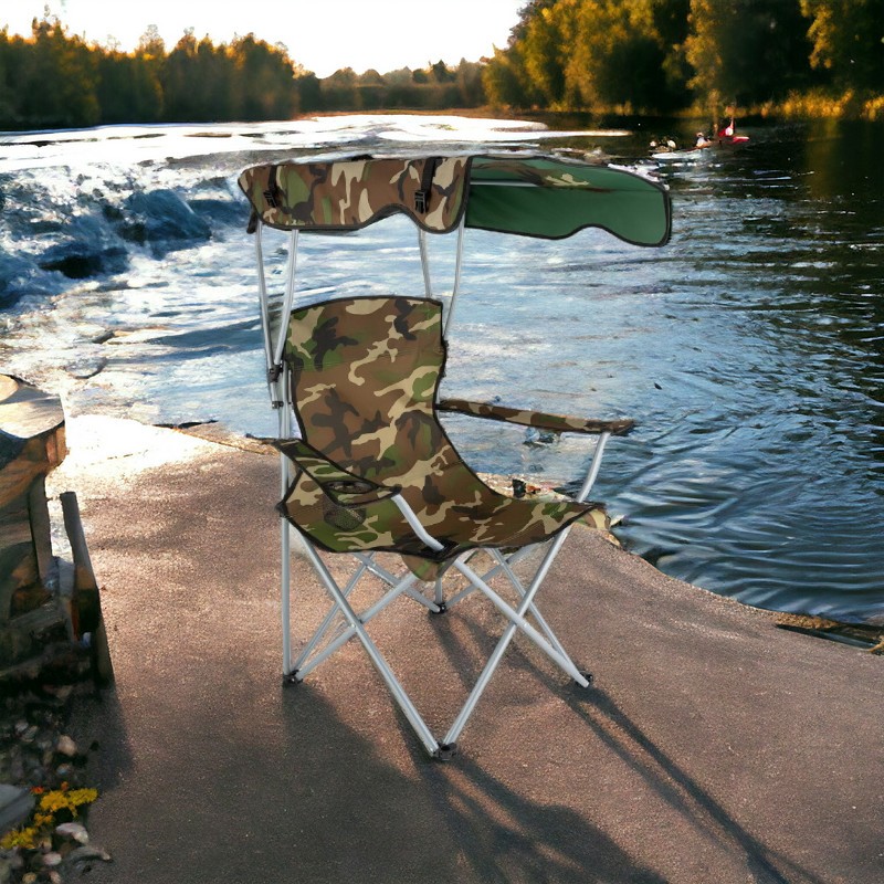 Składane krzesło turystyczne, wędkarskie z daszkiem KRT07MORO - obrazek 5