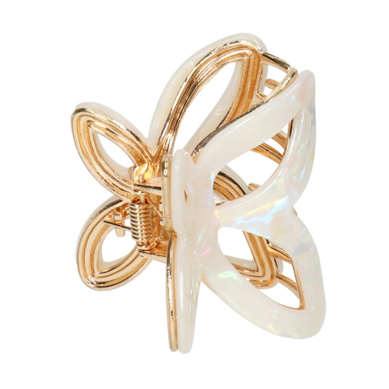 Spinka do włosów, klamra metalowa MOTYLEK masa perłowa XL SP237B - obrazek 3