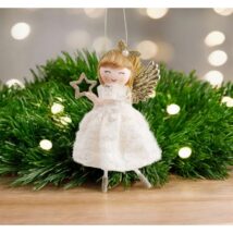 ANIOŁ ŚWIĄTECZNY Z GWIAZDKĄ BOŻE NARODZENIE Z PLUSZU 13cm ASN11