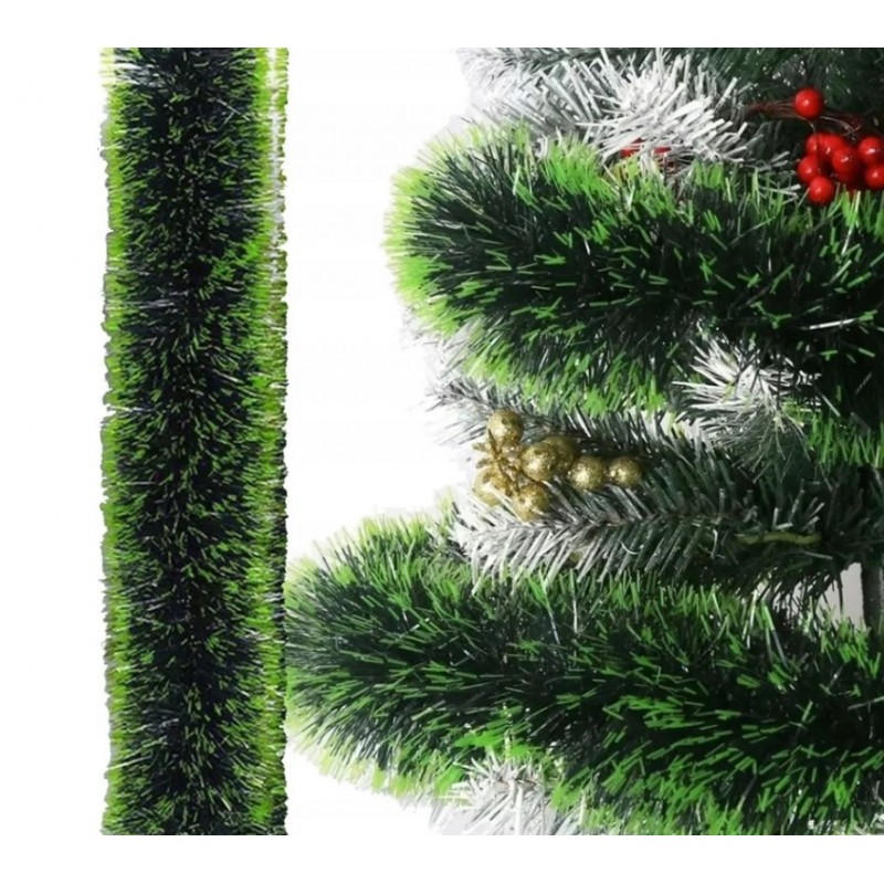 ŁAŃCUCH CHOINKOWY zielony 6m GIRLANDA ŚWIĄTECZNA NA CHOINKĘ XXL gruby 13cm WOZ30 - obrazek 2