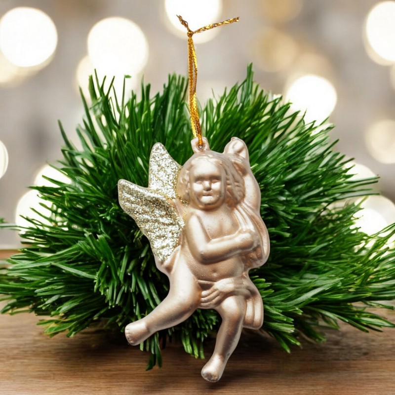 Wiszące Aniołki złote , bombki zestaw 3szt Boże Narodzenie WOZ02 - obrazek 2