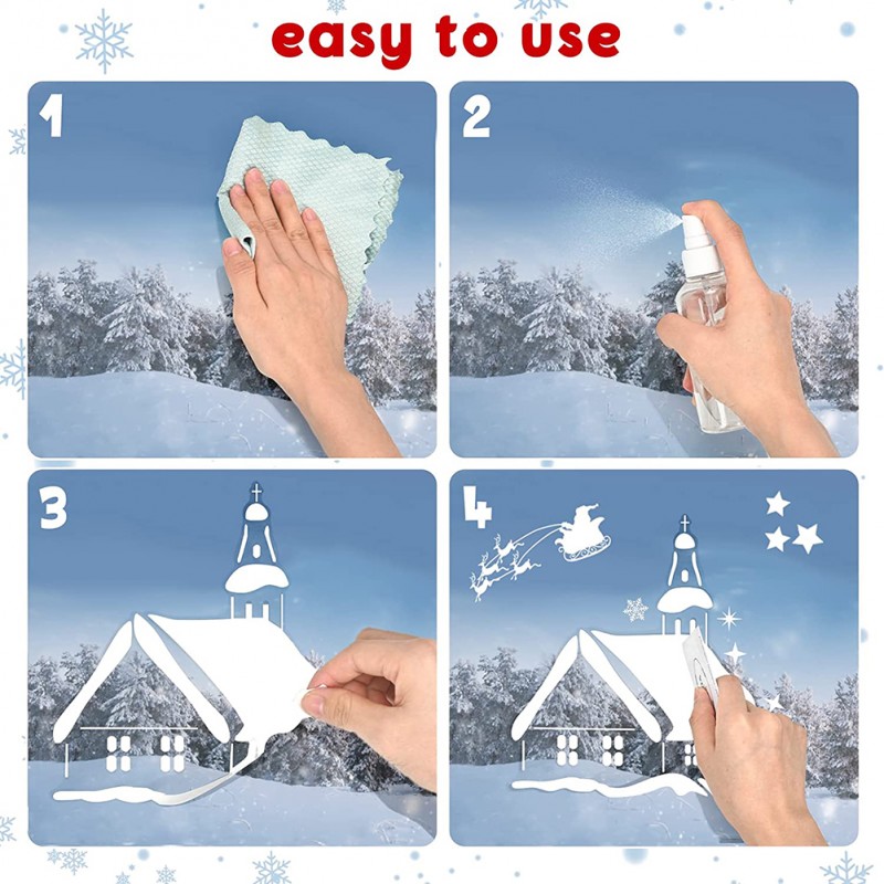 Świąteczne naklejki na okno 9 arkuszy 30 x 20 cm NKD07 - obrazek 4