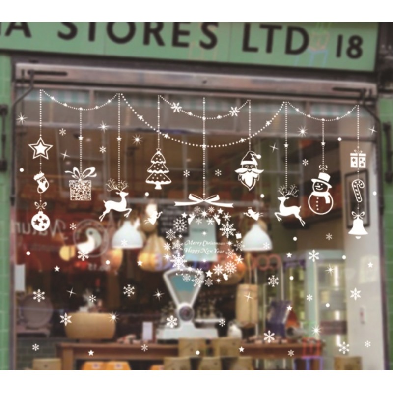 Świąteczne naklejki na okno 4 arkusze 43,5 x 30 cm NKD10 - obrazek 2