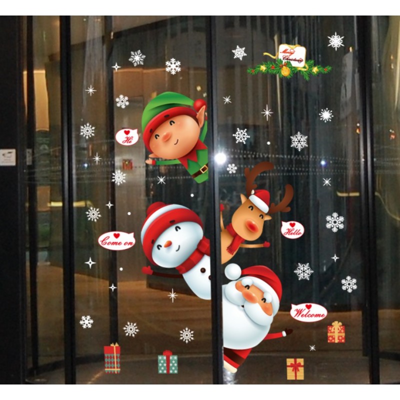 Świąteczne naklejki kolorowe na okno 20 x 30 cm NKD19 - obrazek 2